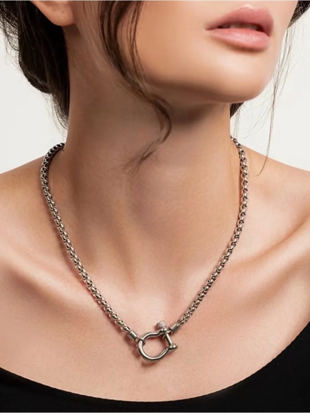 Western Horseshoe Necklace Silver Color Chain Necklace - Women's Jewelry 0112